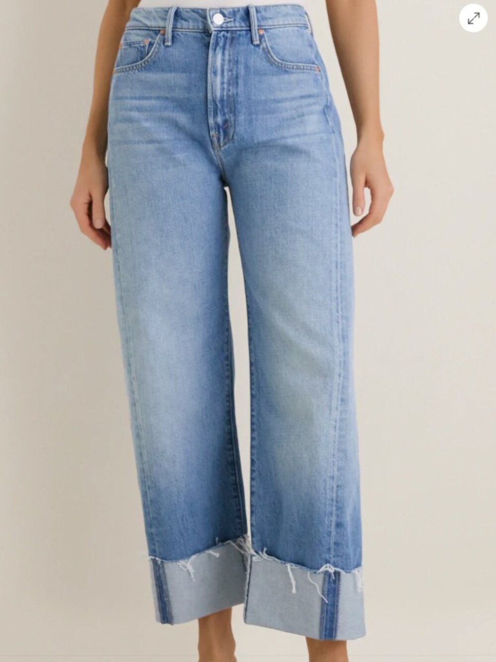 MOTHER Half-Pipe Frayed High Waist Ankle Barrel Jeans NWT